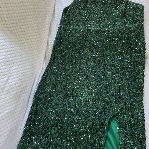 Green sequin one shoulder dress size 1xl